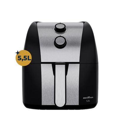 Fritadeira Elétrica Britânia BFR51 Gold 5,5L 1500W Air Flow Preto com Inox / 220V