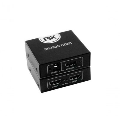 Divisor Hdmi 1.3 1 Entrada X 2 Saídas Preto Pix