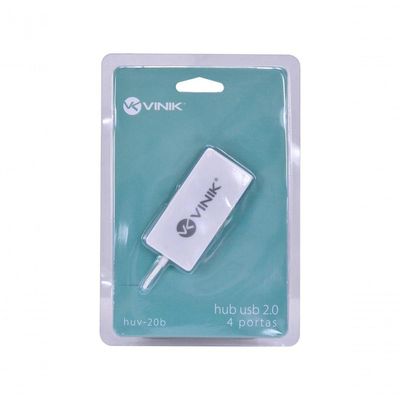 Hub Usb 2.0 Com 4 Portas E 1,2m De Cabo Branco - Huv-20b