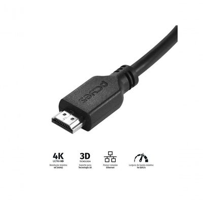 Cabo Hdmi 2.0 4k 30awg Puro Cobre 1 Metro - Phm20-1