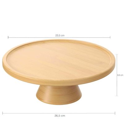 Kit Porta Pão E Boleira Pedestal Bambu Com Tampa Coza Brisa Café da Manhã Mesa Posta