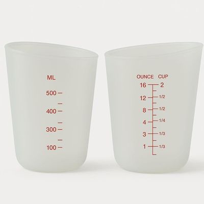 Copo Medidor Dosador Silicone Flexivel Jarra Medidora Graduado 500ml Quimica Confeitaria Xicara Cozinha Culinaria Multiu