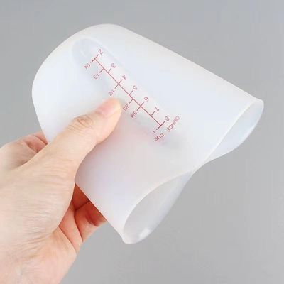 Copo Medidor Dosador Silicone Flexivel Jarra Medidora Graduado 500ml Quimica Confeitaria Xicara Cozinha Culinaria Multiu