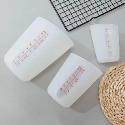 Copo Medidor Dosador Silicone Flexivel Jarra Medidora Graduado 500ml Quimica Confeitaria Xicara Cozinha Culinaria Multiu