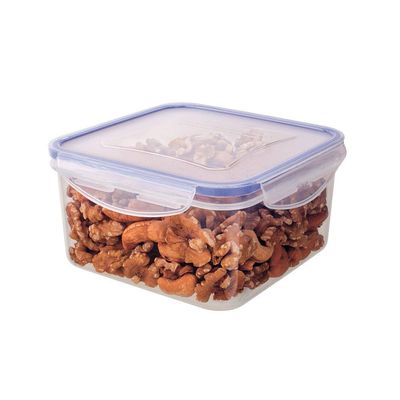 Conjunto de Potes Herméticos Quadrados PLA3666-AZ em Plástico 3 Peças Euro Home Transparente com Azul