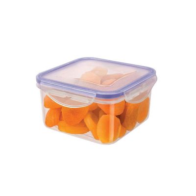 Conjunto de Potes Herméticos Quadrados PLA3666-AZ em Plástico 3 Peças Euro Home Transparente com Azul