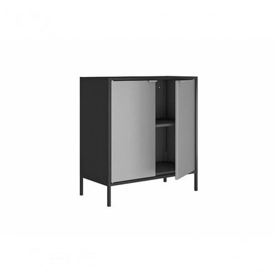 Balcão Alto Multiúso Itatiaia Smart - 2 Portas - Preto C- Cinza Matte