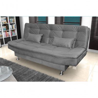 Sofá Cama Casal Reclinável Salomé - Cinza Light