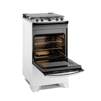 Fogão 4 bocas Electrolux Efficient Branco Mesa Inox, PerfectCook e VaporBake® (FE4IW) Bivolt