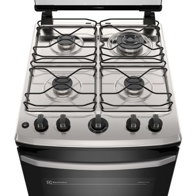 Fogão 4 bocas Electrolux Efficient Branco Mesa Inox, PerfectCook e VaporBake® (FE4IW) Bivolt