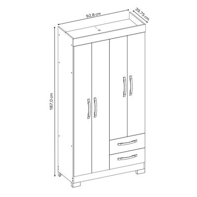 Guarda-roupa Solteiro Nt 6010 - Freijó / Off White - Notável