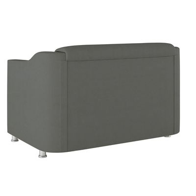 Kit Sofá Namoradeira + 02 Poltrona Tilla Recepção Sala Suede cinza