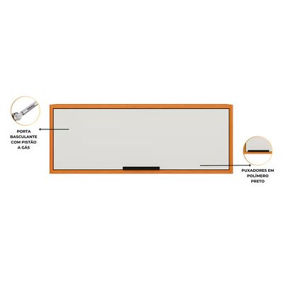 Armário Aéreo Poliman Ravena 80cm 1 Porta Basculante Pistão a Gás Freijó/Off White