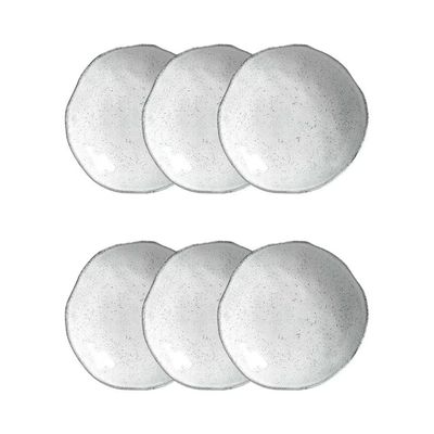 Conjunto de Pratos Fundos Orgânico Echo 600ml 6 Peças Porto Brasil Branco