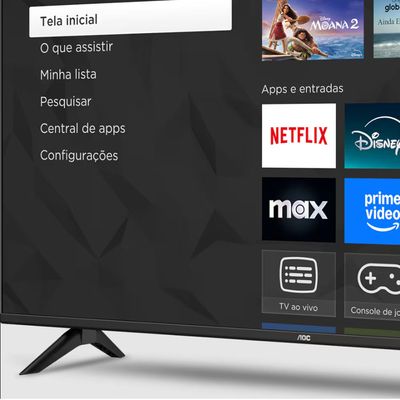 Smart TV 32 Polegadas HD 32S5155/78G Roku TV AOC Preto / Bivolt