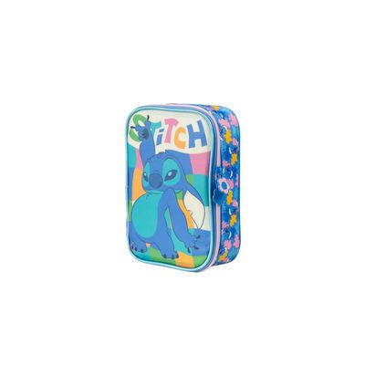 Estojo Escolar Feminino Grande Stitch Azul U / Azul