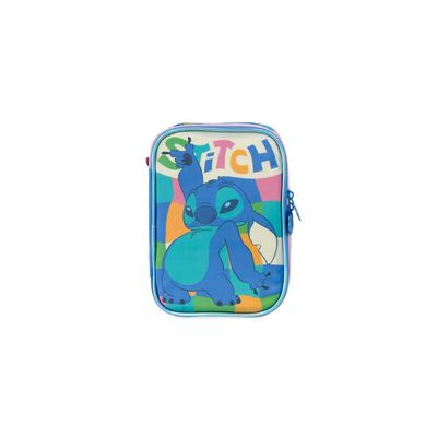 Estojo Escolar Feminino Grande Stitch Azul U / Azul