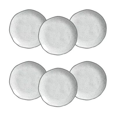 Conjunto de Pratos de Sobremesa Orgânico Echo 06 Peças Porto Brasil Branco