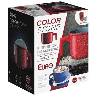 Fervedor de Alumínio Euro Colorstone Volcano 1,9L Vermelho