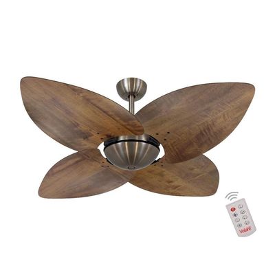 Ventilador De Teto Dormamu Bronze Office 4 Pás Rádica Imbuia 110V Com Controle