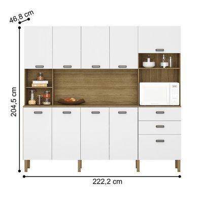 Kit Cozinha Armários E Portas Intense Freijó Supremo