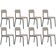 Kit 08 Cadeiras Estofada Para Sala De Jantar Sense Preto C01 Linho Palha - Lyam Decor