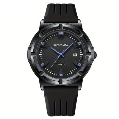 Relógio Analógico De Quartzo Com Pulseira Em Silicone Design Esportivo Azul