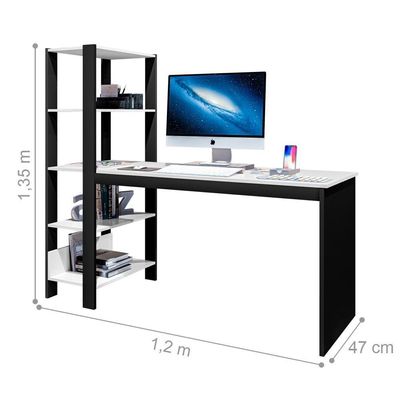 Home Office Vintage Para Escritório Temis Preto E Branco