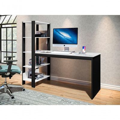 Home Office Vintage Para Escritório Temis Preto E Branco