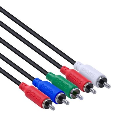 Cabo 5 Rca Macho Para 5 Rca Macho Video Componente 2 Metros - P5R-2