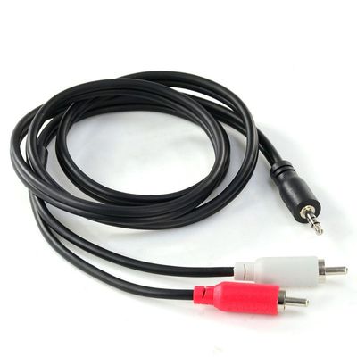 Cabo De Áudio 2 Rca Macho Para P2 3.5Mm Macho 28Awg Puro Cobre 1 Metro - P2R35-1