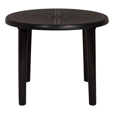 Mesa Plástica Redonda Demontável Mor Preta E Branca Cor Branco