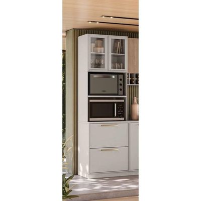 Paneleiro Torre Quente Essence 3 Portas 1 Gaveta 230cm De Altura 2 Nicho Para Forno - Itatiaia
