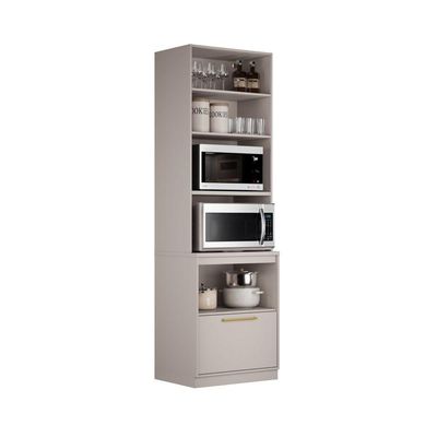 Paneleiro Torre Quente Essence 3 Portas 1 Gaveta 230cm De Altura 2 Nicho Para Forno - Itatiaia