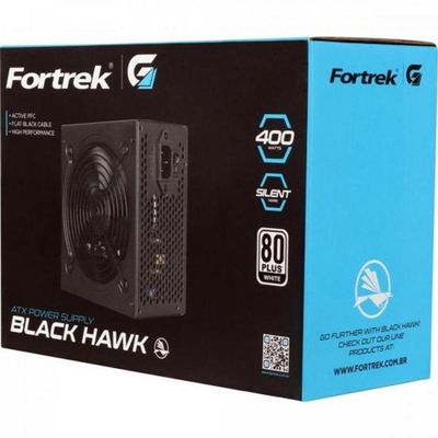 Fonte Atx 400w 80 Plus White Fortrek Black Hawk