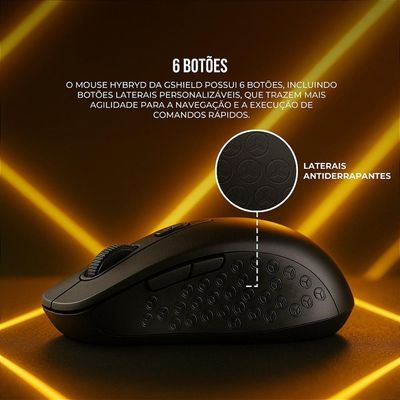 Mouse sem Fio com Adaptador Tipo C e USB-A - Hybrid - Gshield