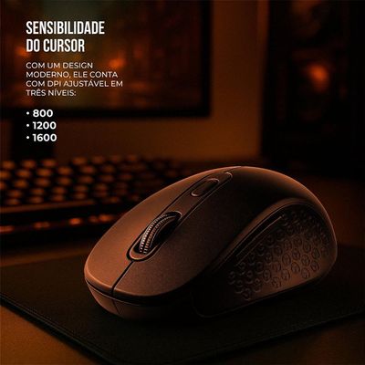 Mouse sem Fio com Adaptador Tipo C e USB-A - Hybrid - Gshield