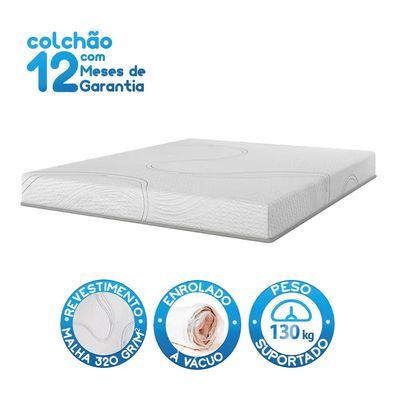 Colchão Queen Size Volare 17x158x198cm D33 Espuma Malha Bartira Branco