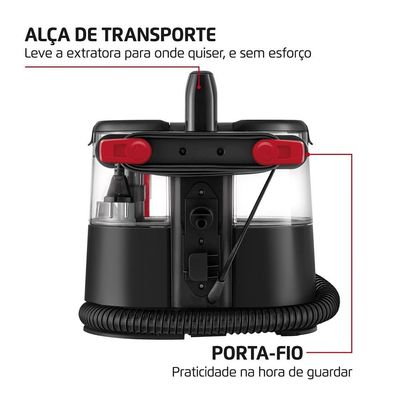 Extratora e Higienizadora Portátil Mondial Deep Cleaner Preto com Vermelho / 220V