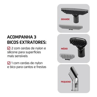 Extratora e Higienizadora Portátil Mondial Deep Cleaner Preto com Vermelho / 220V