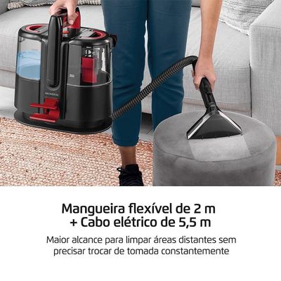 Extratora e Higienizadora Portátil Mondial Deep Cleaner Preto com Vermelho / 220V