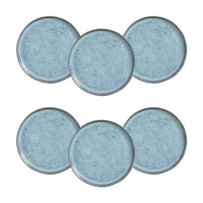 Conjunto de Pratos para Pão Bio Breeze 06 Peças Porto Brasil Azul