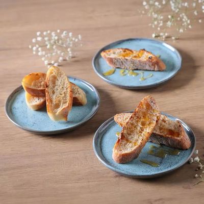 Conjunto de Pratos para Pão Bio Breeze 06 Peças Porto Brasil Azul