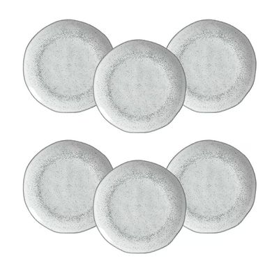 Conjunto de Pratos Rasos Orgânico Echo 26,5cm 6 Peças Porto Brasil Branco