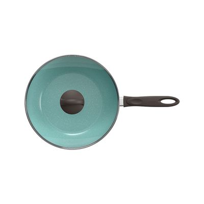 Panela Wok Suprema Ceramic Life Antiaderente 4,1L 28cm Tampa de Vidro Verde Brinox Verde