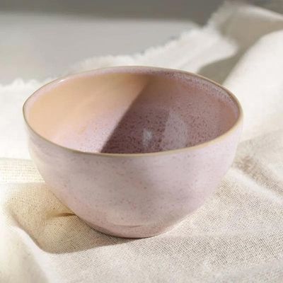 Conjunto de Bowls Orgânicos Litchi em Stoneware 558 ml - 6 Peças Porto Brasil Rosa