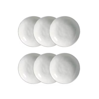 Conjunto 6 Pratos Fundos 1,1L 25cm Stoneware Bio New White Esmalte Reagente Porto Brasil Branco