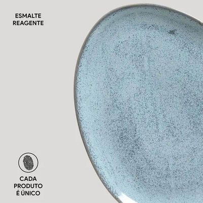 Conjunto de Pratos de Sobremesa Ovais Porto Brasil Orgânico Breeze 22,5cm - 6 peças n/a