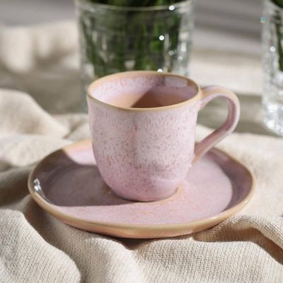 Jogo de 06 Xícaras e Pires de Café 120ml Stoneware Bio Litchi Porto Brasil n/a