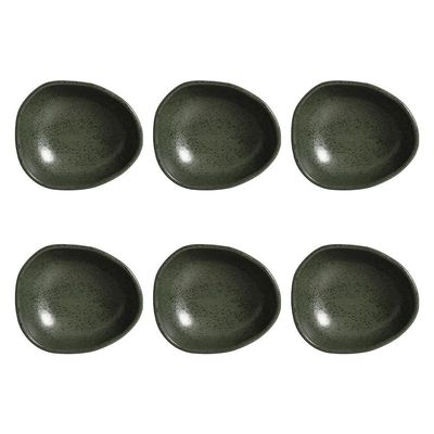 Conjunto de Cumbucas Oval Orgânico Greenery 265ml 6 Peças Porto Brasil Verde